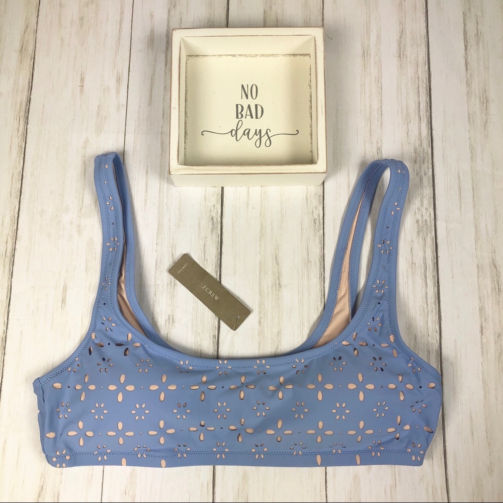 J. Crew Scoop Bikini Top in Laser-Cut Eyelet #H8243